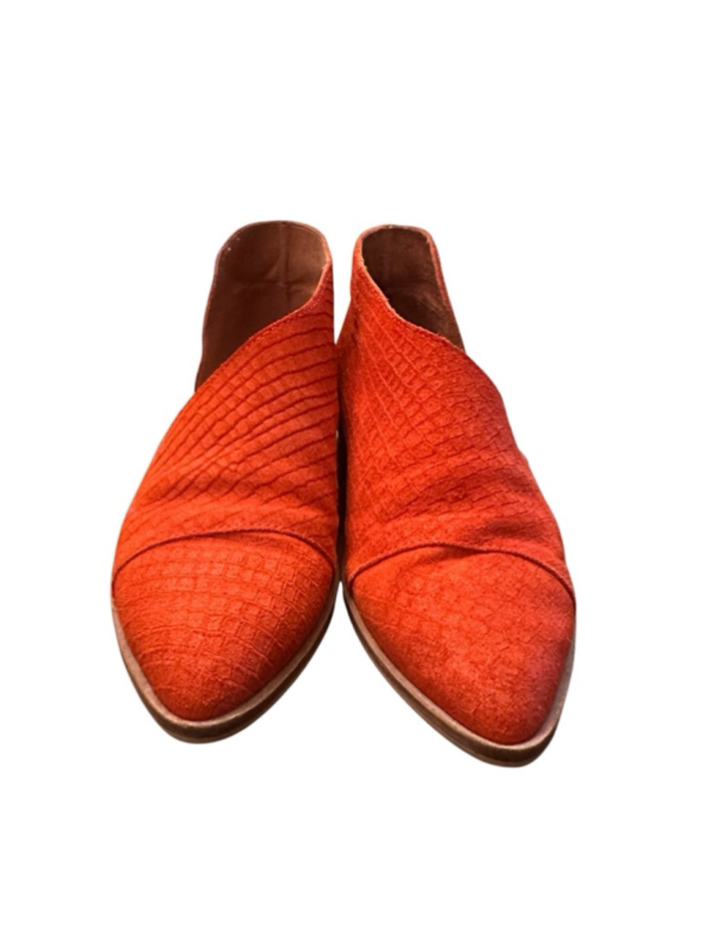 Free People Burnt Orange Suede D’Orsay Flats Boho Festival US 8.5 - Picture 3 of 7